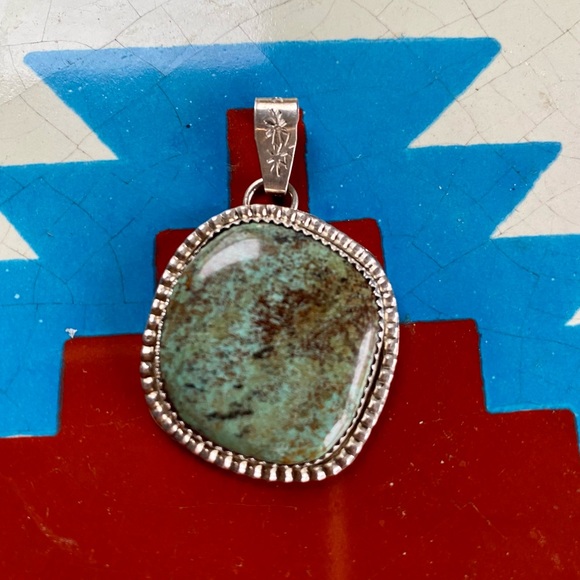 Navajo turquoise sterling silver pendant - Picture 2 of 4